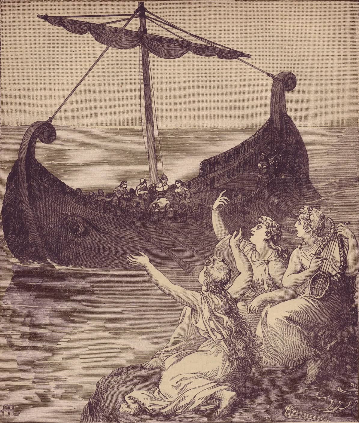 artwork of The sirens imploring Ulysses to stay 1886